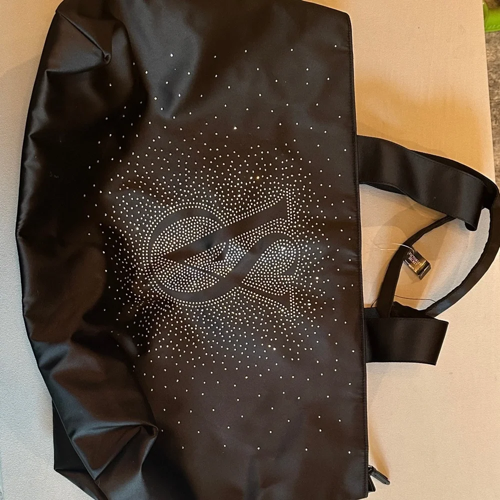Victoria's Secret Black Tote with Rhinestone Logo - Picture 3 of 5